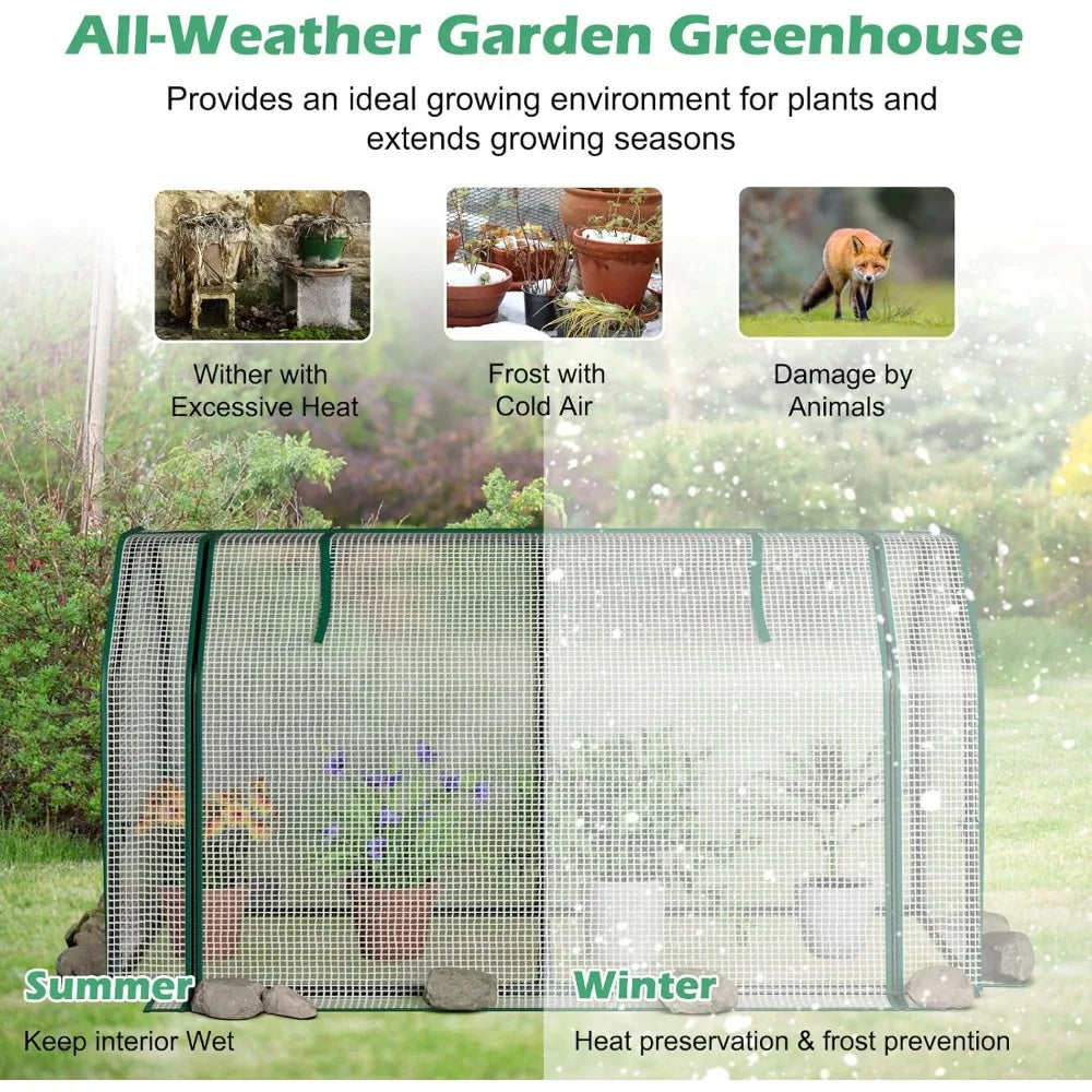 Raised Garden Bed With Greenhouse Cover Wood Planter Box Outdoor