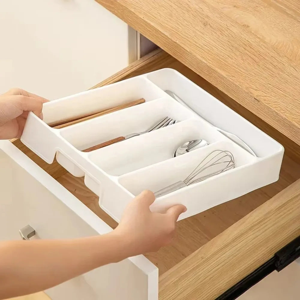 Multi Compartment Cutlery Tray Kitchen Drawer Organizer For Spoons by S And B Enterprise