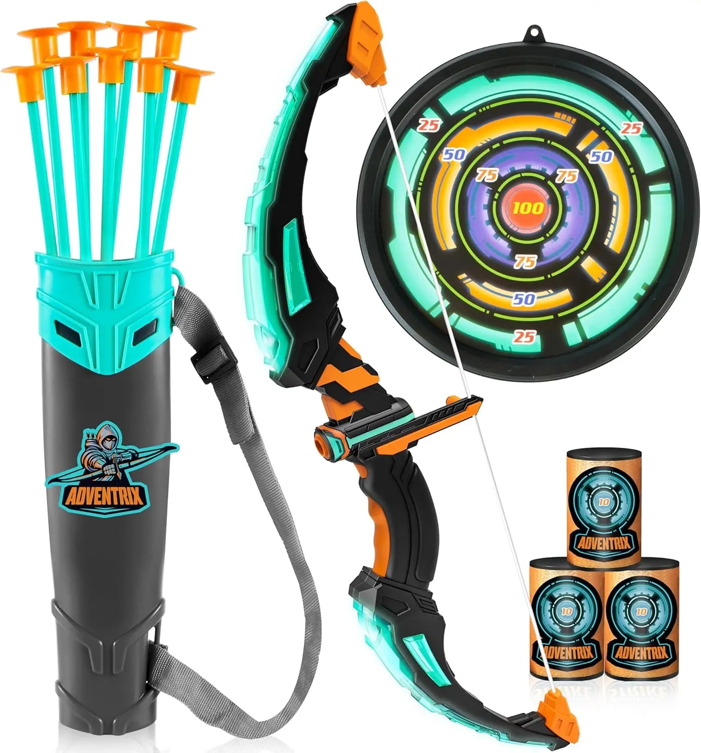 Joyfy LED Light Up Archery Bow Set With Suction Arrows