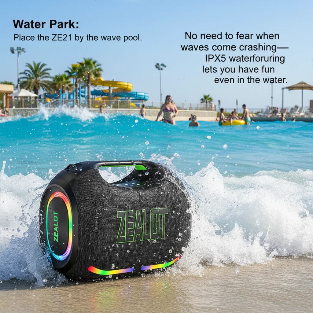 ZEALOT-ZE21 400W Big Power Wireless Bluetooth Peaker Outdoor Portable 48000mAh Long Battery With RGB Color Lights TWS Subwoofer High Volume Waterproof Bluetooth Speaker by S And B Enterprise