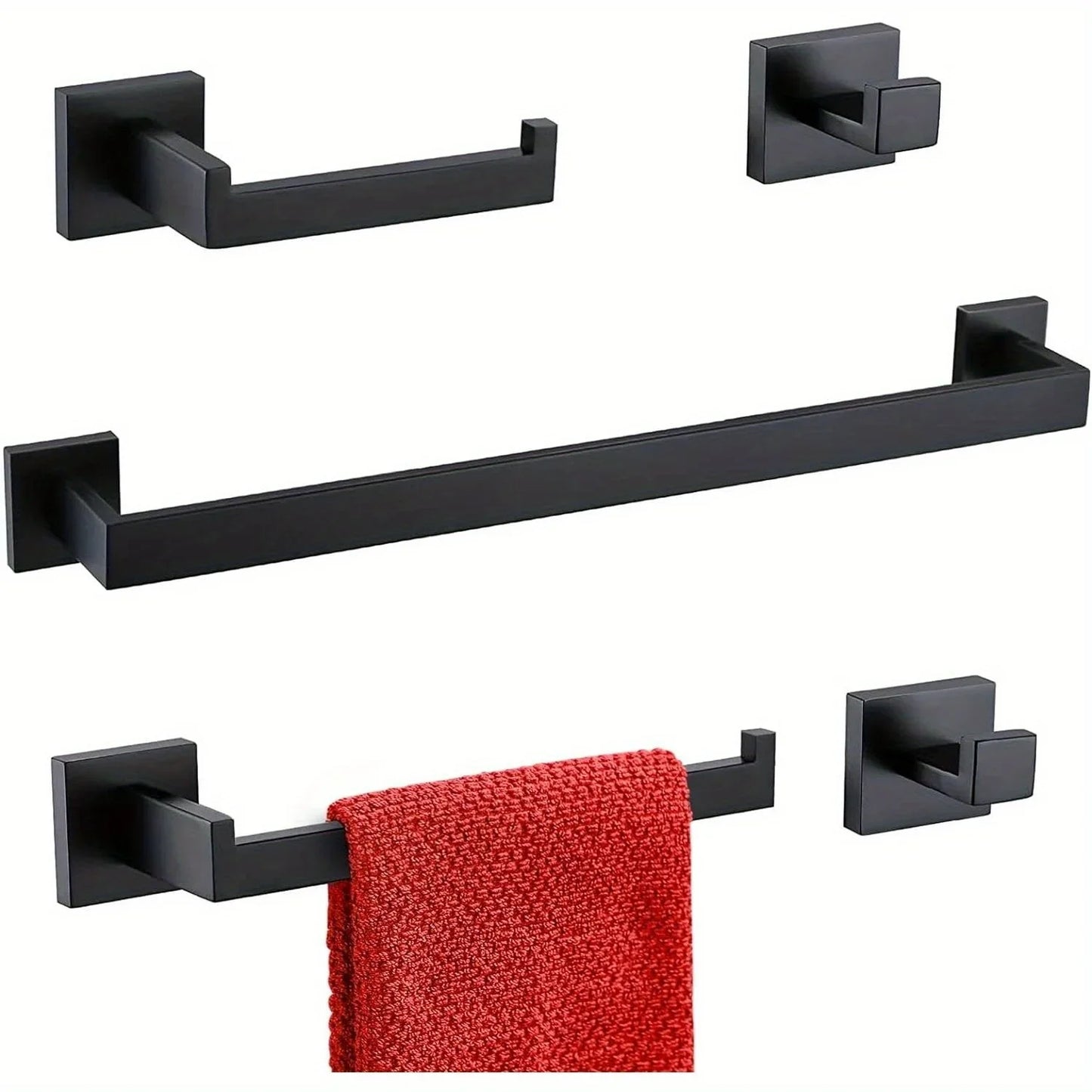 Toilet Paper Holder Towel Bar Set Stainless Steel 5Pcs