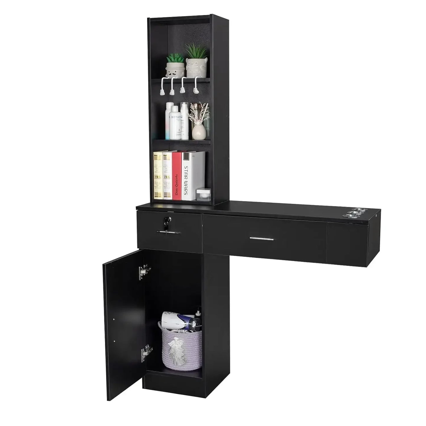 Wall Mount Barber Station With Storage Cabinet For Salons by S And B Enterprise