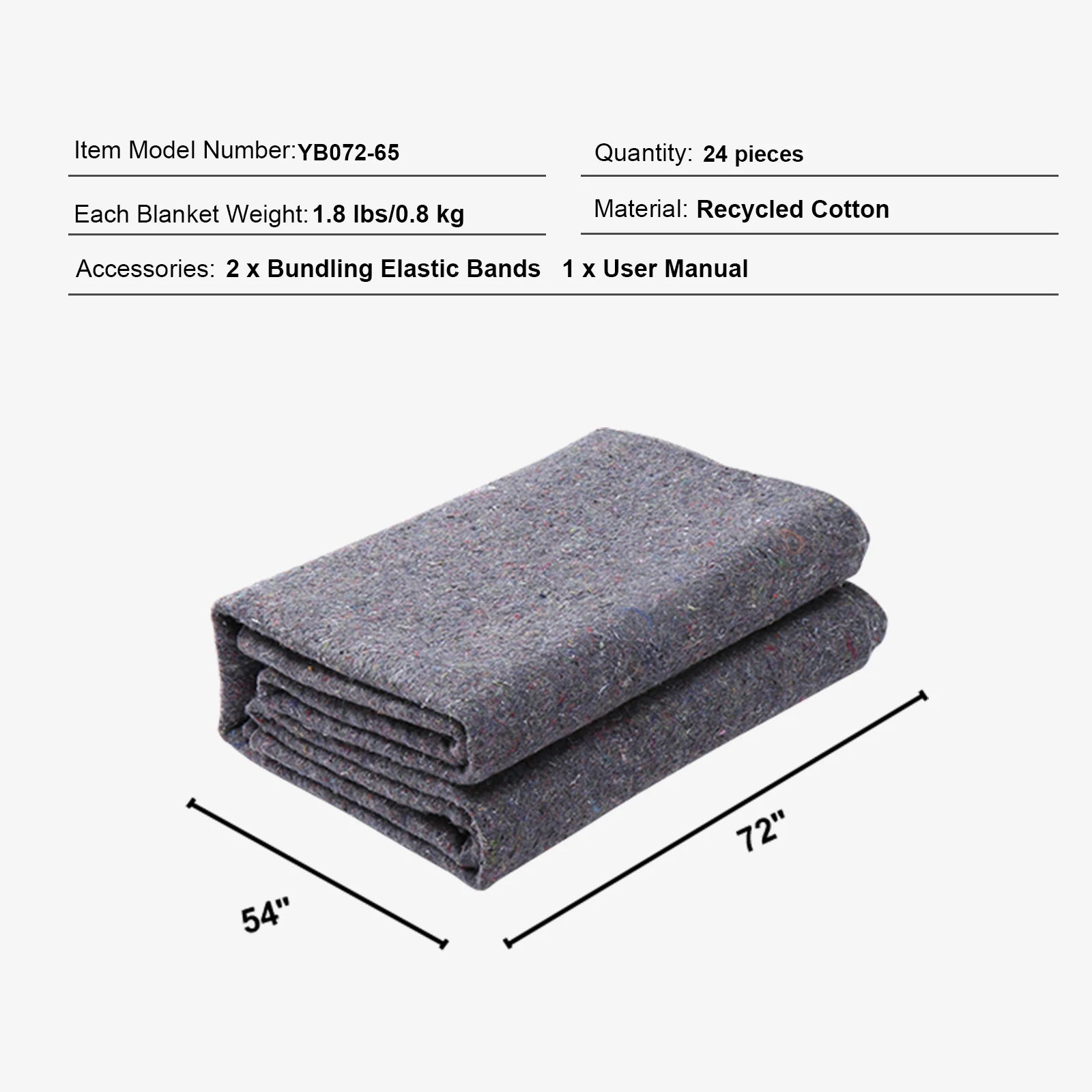 SucceBuy 12/24Packs Moving Blanket Recycled Cotton Heavy Duty Packing Shipping Mover Pads for Protect Furniture Floor Appliances by S And B Enterprise