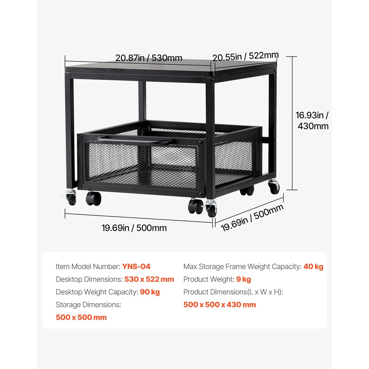SucceBuy Mini Fridge Stand 198 lbs with Movable Storage Cart & Swivel Wheels Beverage Refrigerator for Office Home Dorm Bars by S And B Enterprise