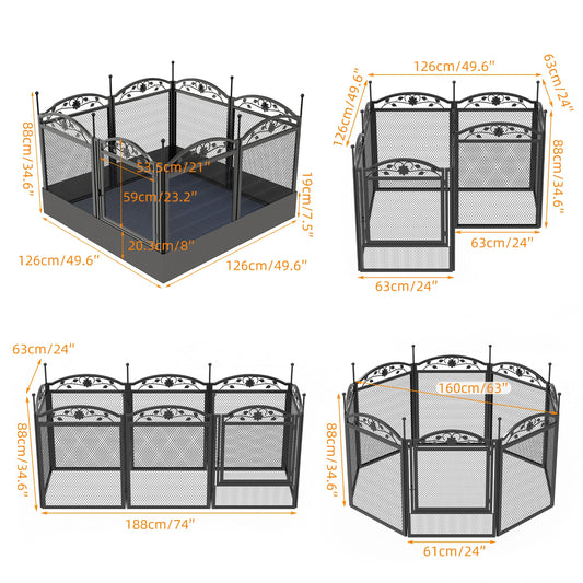 BINGOPAW 8-Panel Heavy Duty Dog Playpen Outdoor Indoor Metal Fence