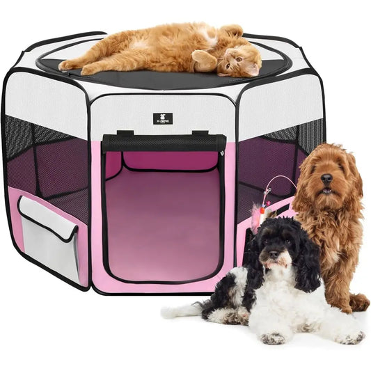 Portable Pet Playpen Foldable Exercise Pen For Dogs Cats Indoor Outdoor by S And B Enterprise