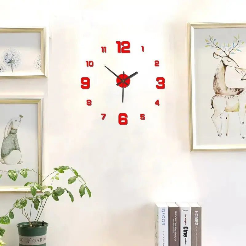 Creative Frameless DIY Wall Clock Wall Decal Home Silent Clock Living Room Office Wall Decoration by S And B Enterprise
