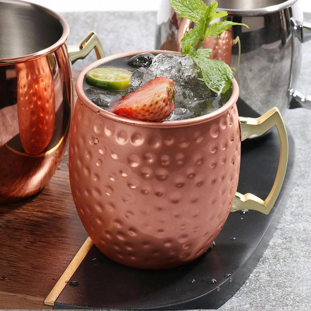 Mug Drum-Type Beer Cup Coffe Water Glass Drinkware Champagne Stainless Steel Plated Goblet Anti-fall Glass Cocktail by S And B Enterprise
