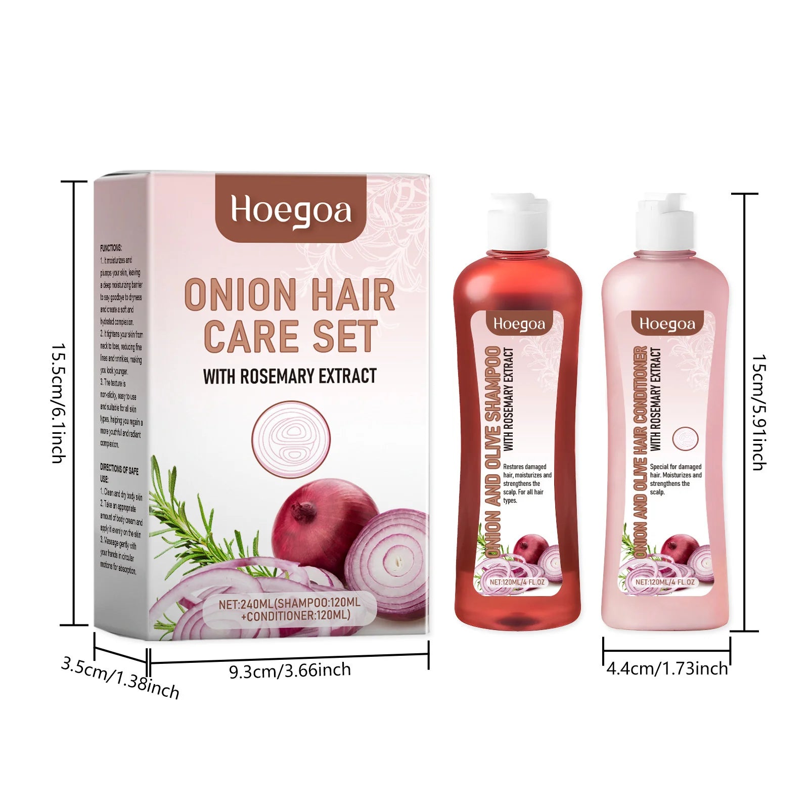 Onion Rosemary Shampoo For Hair Growth Scalp Cleanses Oil Control Improves Hair Quality Volumizing Hair Strengthen Conditioner by S And B Enterprise