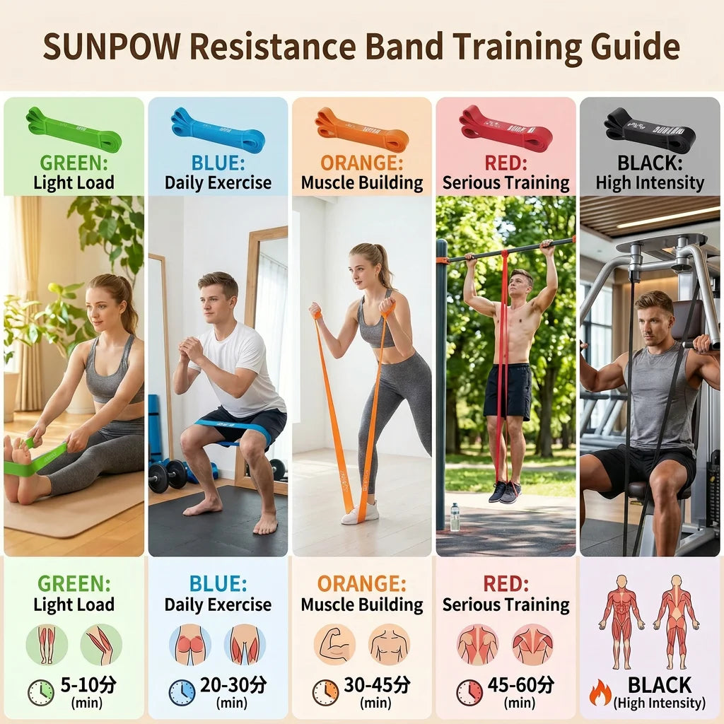 SUNPOW Pull Up Assistance Latex Resistance Bands For Fitness