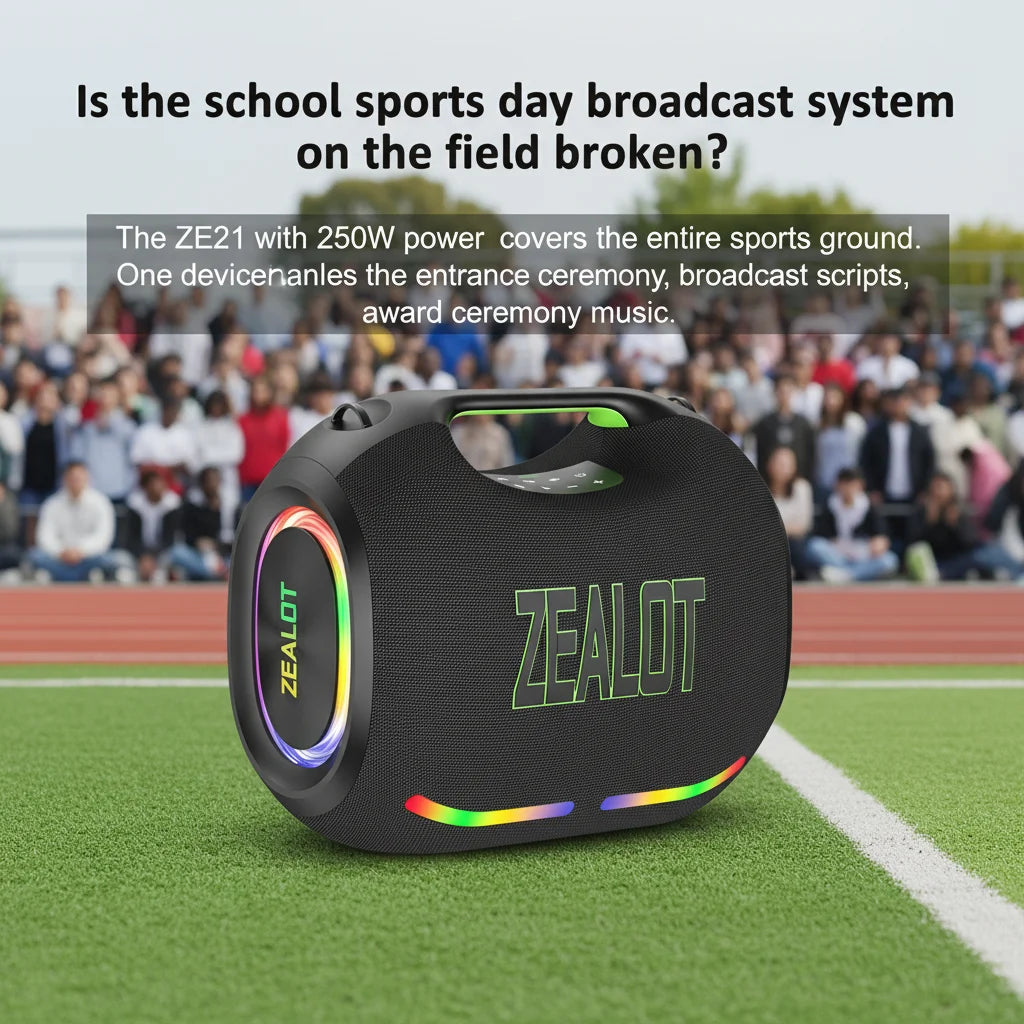 ZEALOT-ZE21 400W Big Power Wireless Bluetooth Peaker Outdoor Portable 48000mAh Long Battery With RGB Color Lights TWS Subwoofer High Volume Waterproof Bluetooth Speaker by S And B Enterprise