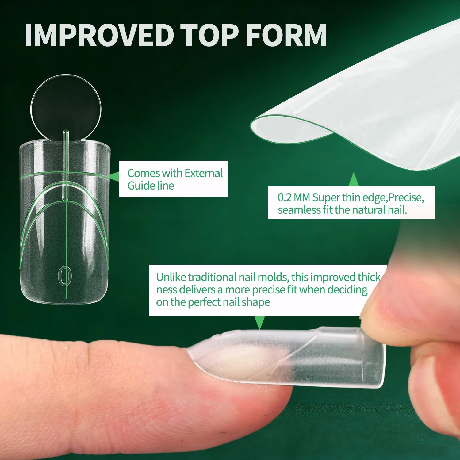 Nailpop French Line Dual Forms Nail Extension Tips Matte Inner F1 Molds 140Pcs by S And B Enterprise