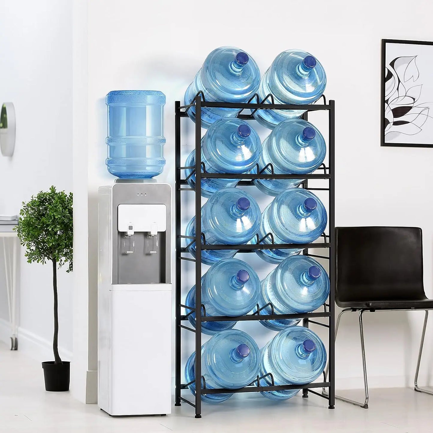 Five Tier Water Jug Rack Storage Stand For Ten Bottles