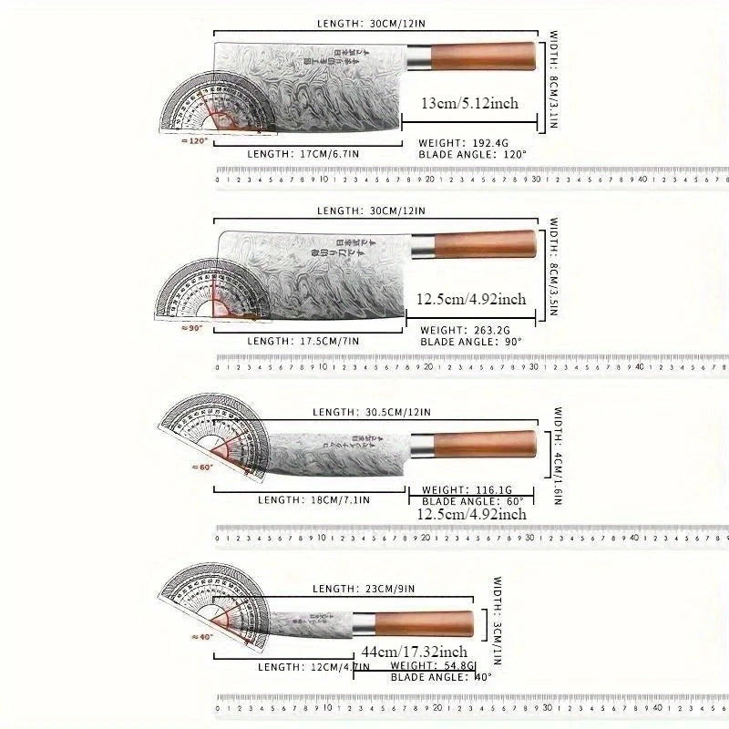 Feature Japanese Kitchen Knife Set Multi Functional Cleaver For Home Chefs