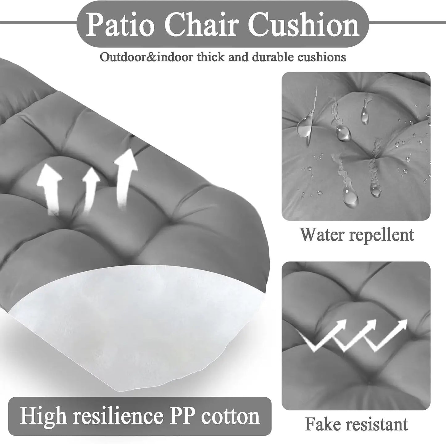 Water-Resistant Outdoor Cushion For Adirondack Chairs With PP Cotton