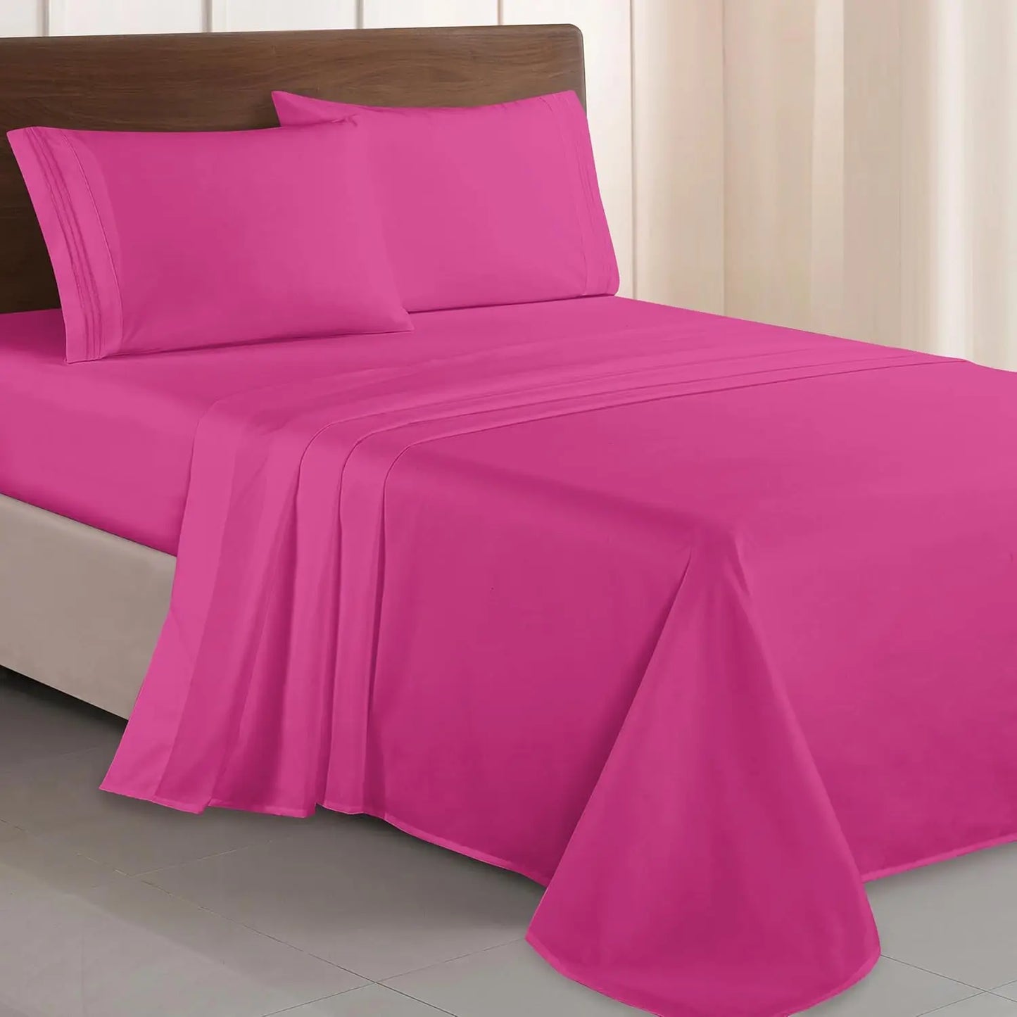 Luxurious Microfiber Bed Sheet Set Wrinkle Resistant