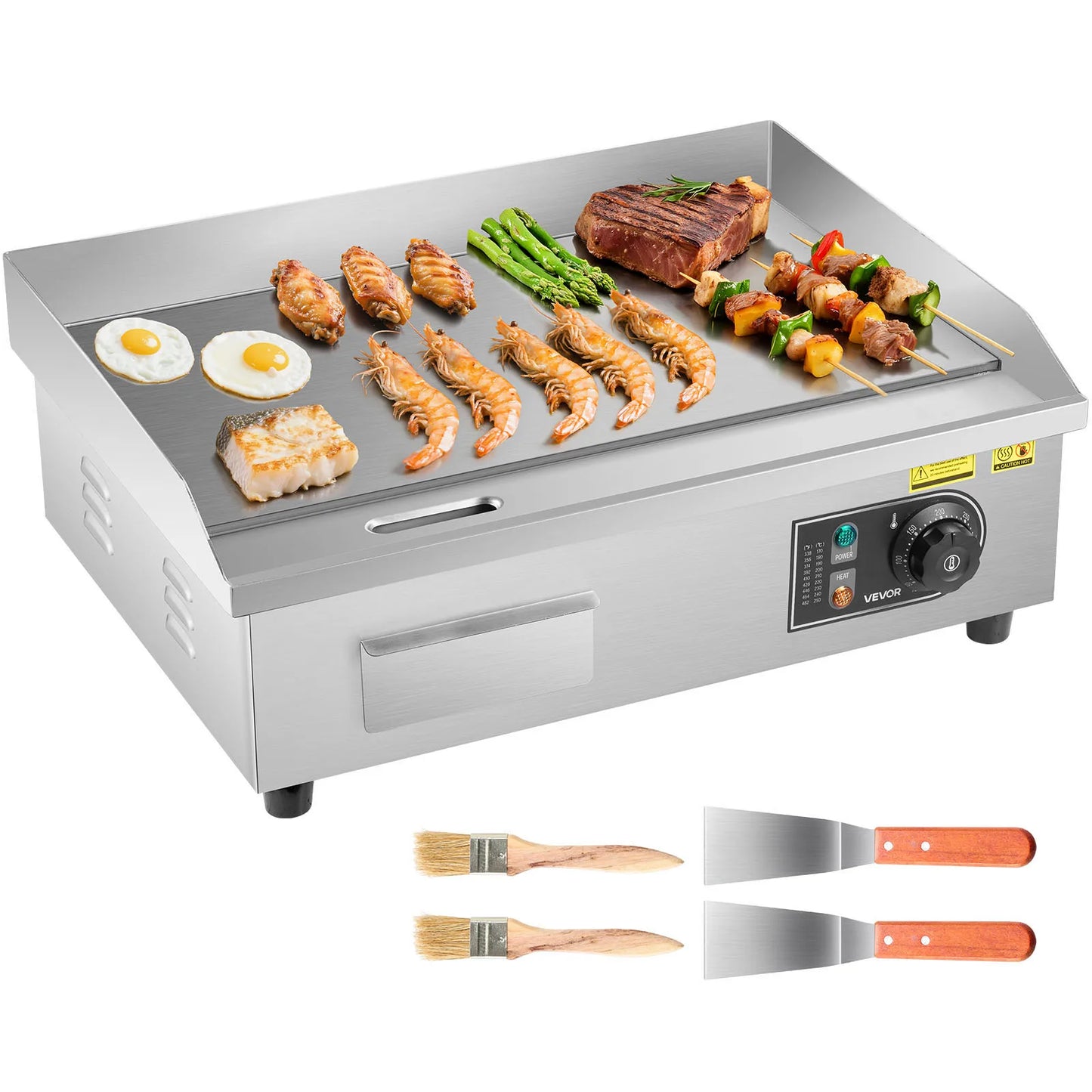 SucceBuy Commercial Electric Countertop Griddle 50-300 C Temperature Control