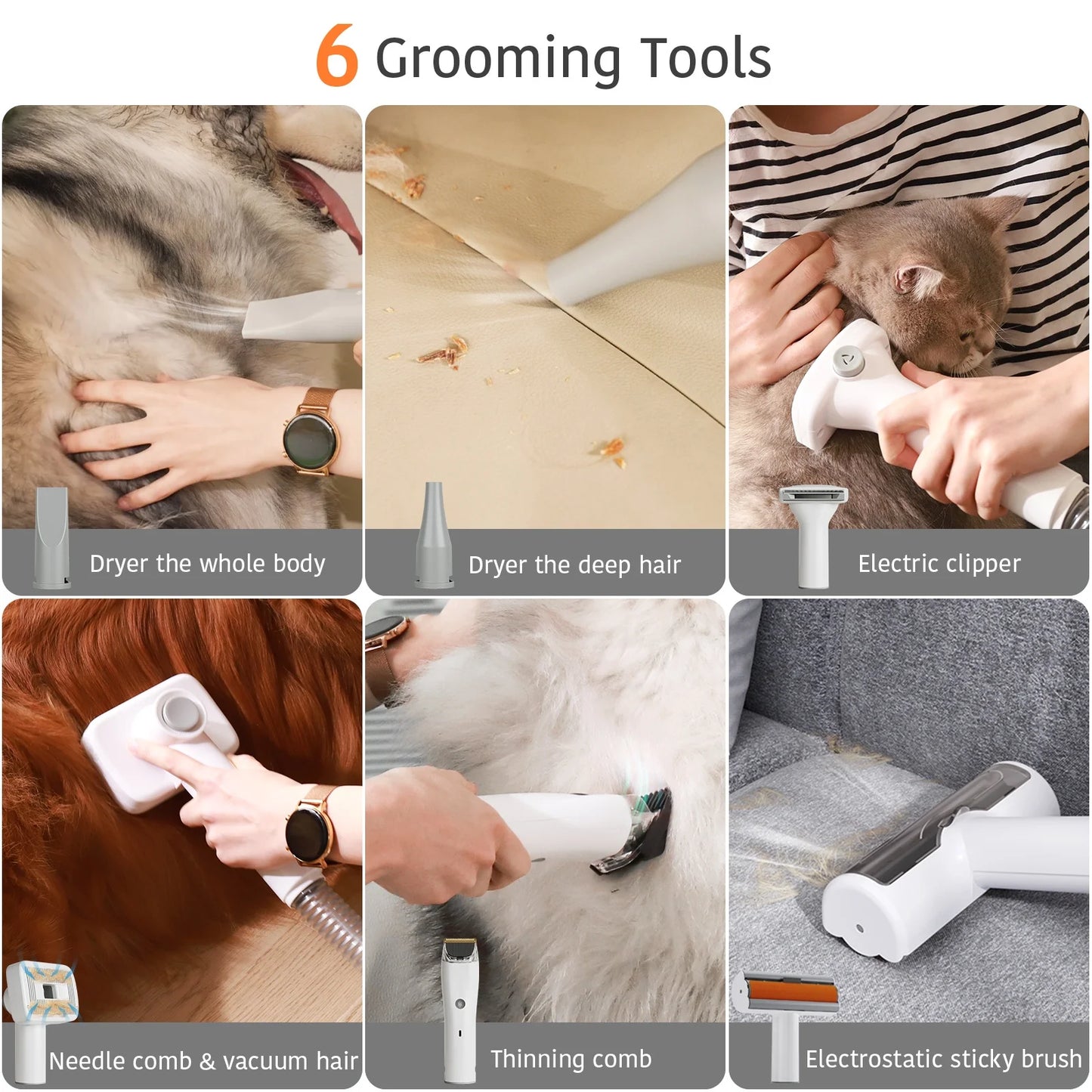 Dog Grooming Kit With Dryer And Hair Vacuum LED Display by S And B Enterprise