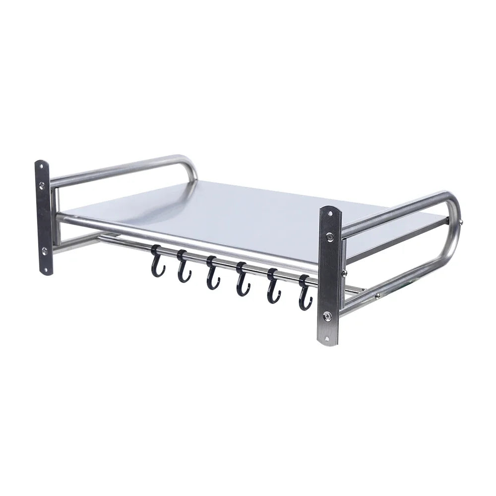Stainless Steel Microwave Oven Rack Wall Mounted Kitchen Shelf