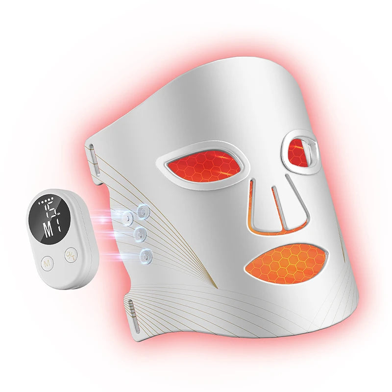 LED Wireless Mask Face, Repairs Skin, 5 Colors Red Light Mask, Skin-Friendly Silicone, 312LED Lifting Facial Quality, Women Gift