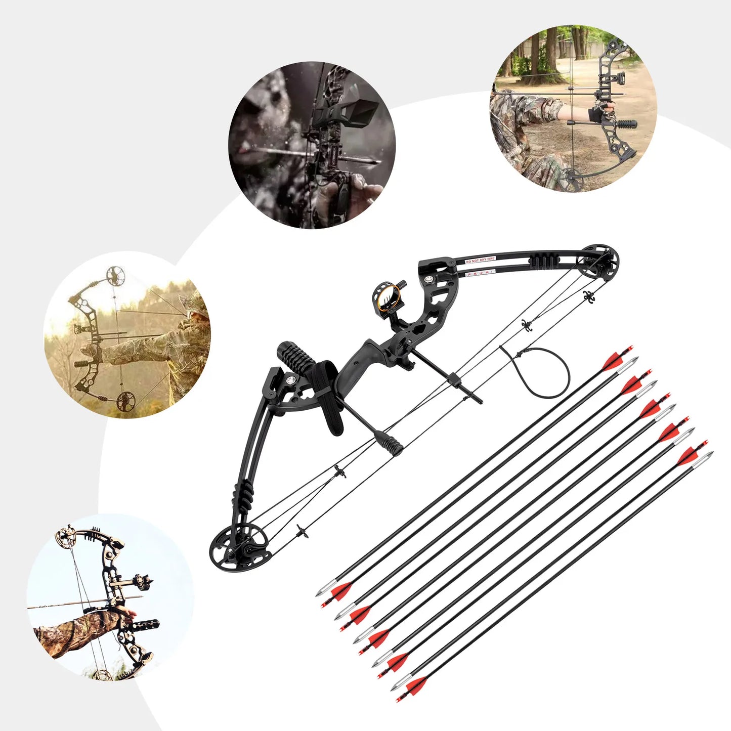 Compound Bow Arrow Set Right Hand Archery 30-55lb Draw 310FPS by S And B Enterprise