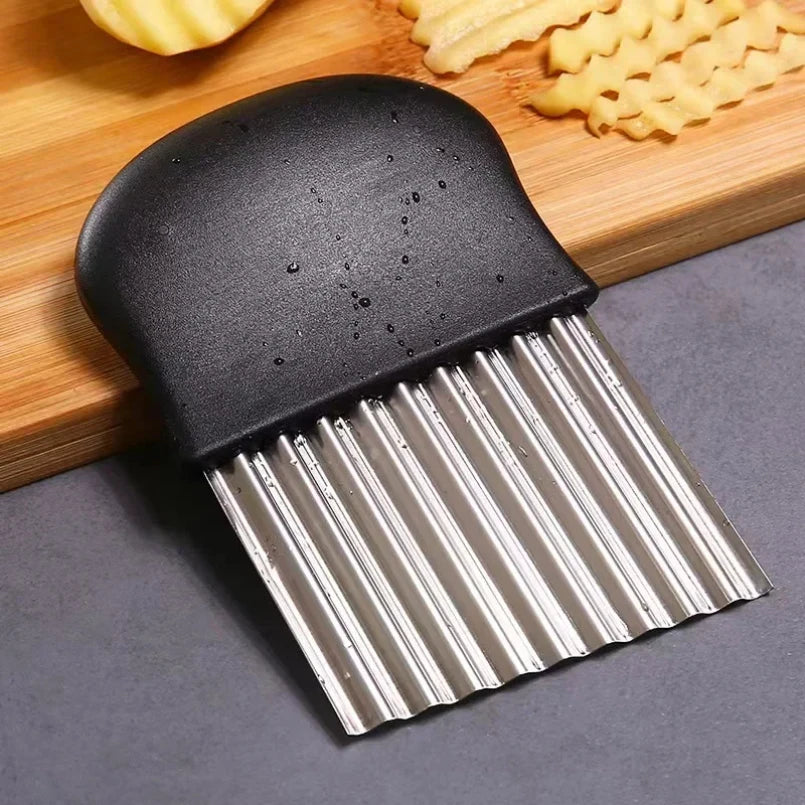 Stainless Steel Wave Knife Potato Cutting French Fry Knife Kitchen Cutter Wolf Fang Tool Potato Knife for Cutting Vegetables by S And B Enterprise