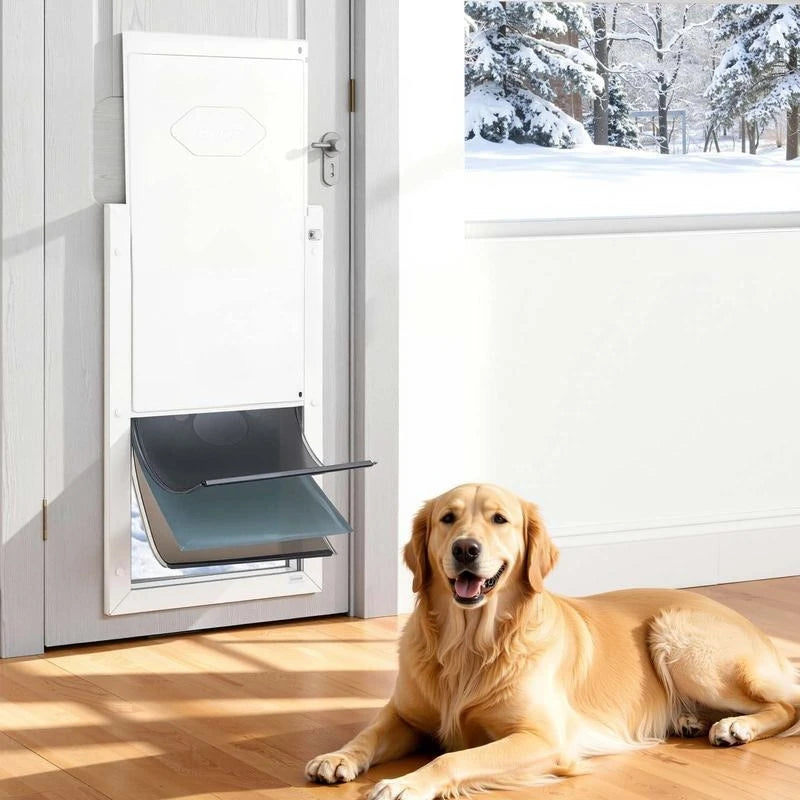 X-Large pet door with three magnetic flaps and metal frame, white by S And B Enterprise
