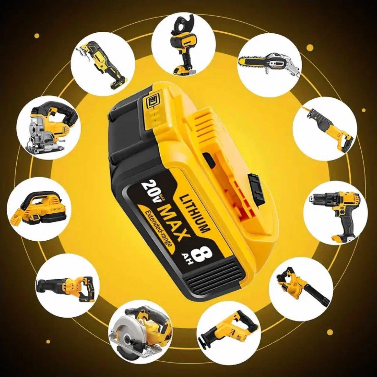 Blawhi 20V 8.0Ah Li-Ion Replacement Battery for Dewalt Tools