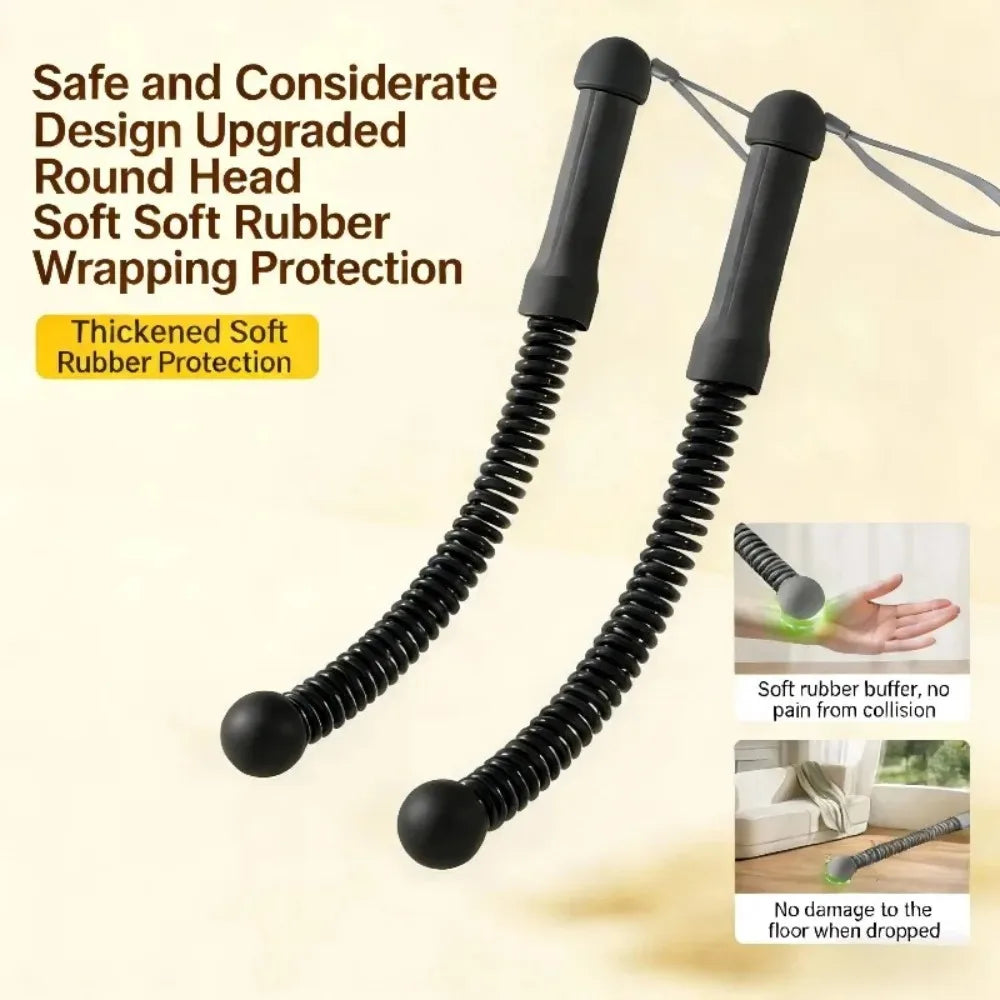 Cordless weighted battle ropes pair by S And B Enterprise, black coiled fitness ropes with handles
