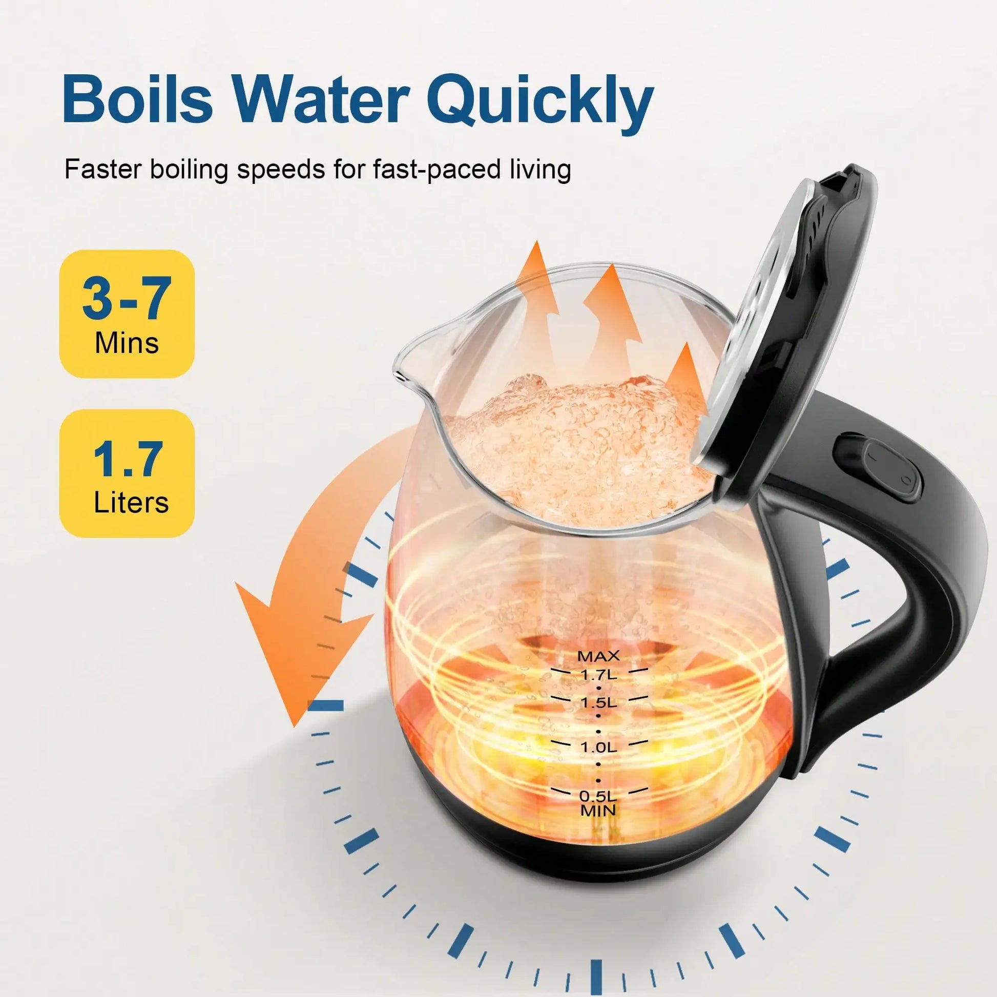 Glass Electric Kettle With LED Light Auto Shut Off And Boil Dry Protection by S And B Enterprise