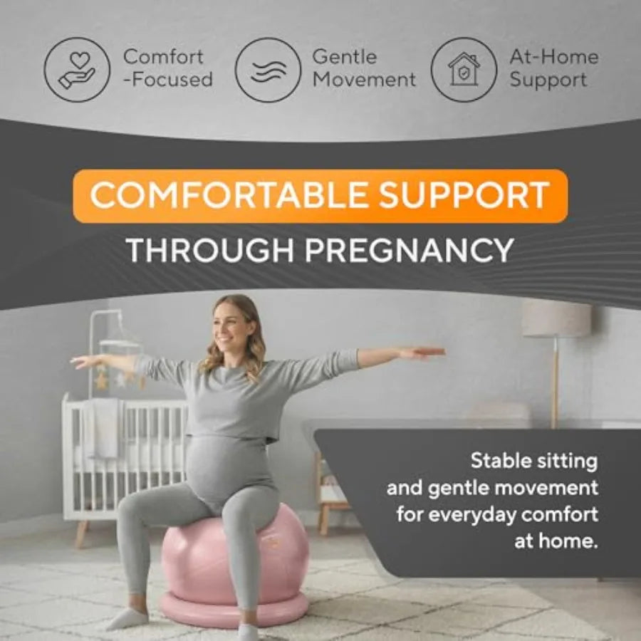 Yoga Exercise Ball Chair for Office Desk with Base, Ideal for Pregnancy, Birthing, Stability Exercises Fitness. Swiss Stability by S And B Enterprise