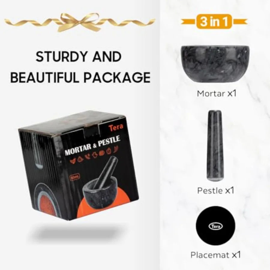 MDNGHerb Spice Tools Marble Mortar And Pestle Set