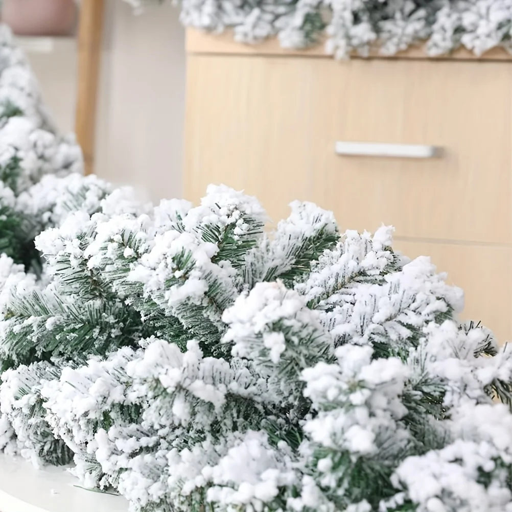 Snowy Christmas Garland 9ft artificial frosted pine cedar garland by S And B Enterprise