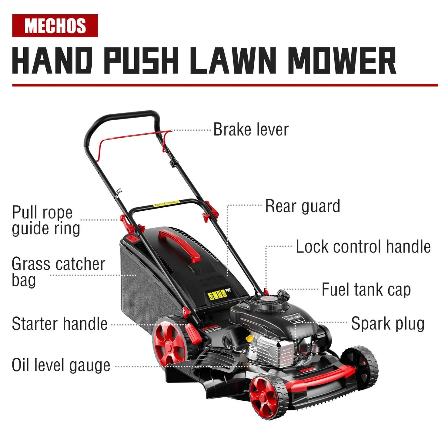 201cc 4-Stroke Gas Hand Push Lawn Mower, Gas Self-Propelled Lawn mower, 21-Inch Steel Deck, 3-in-1 Bagging, Side Discharge & Mulching, 7-Position Height Adjustment, Easy Start & Low Maintenance for Small Yards(Hand Push/Self- by S And B Enterprise