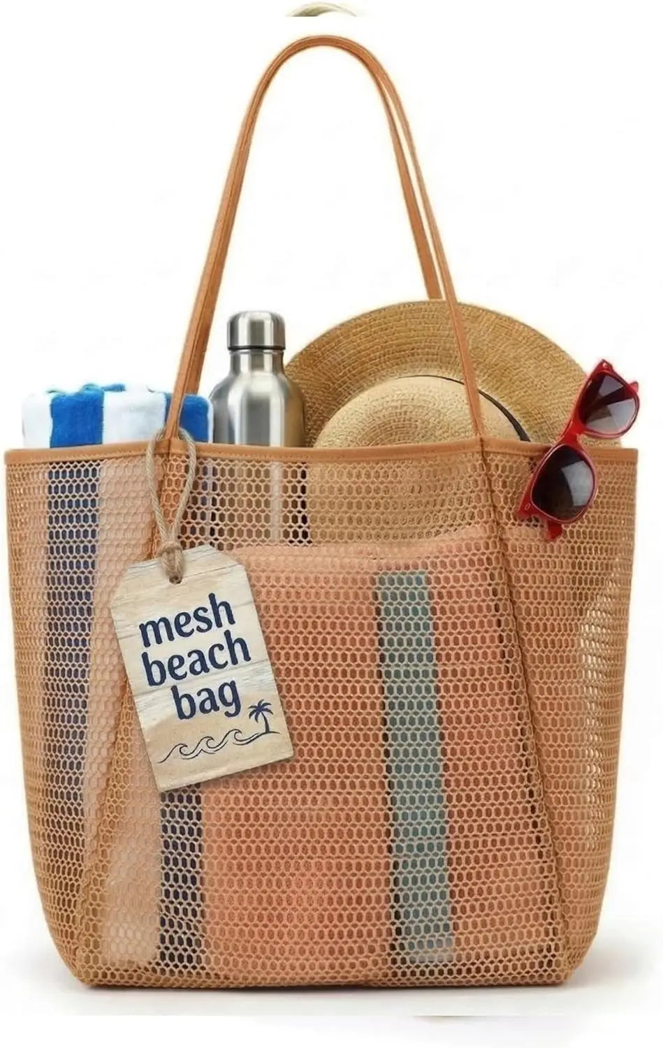 Waterproof Mesh Beach Tote Bag For Women Sandproof Travel Tote