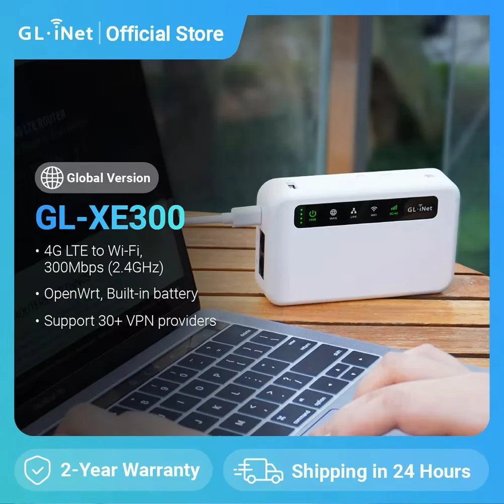 GL.iNet Puli GL-XE300 4G LTE VPN Router OpenWrt OpenVPN