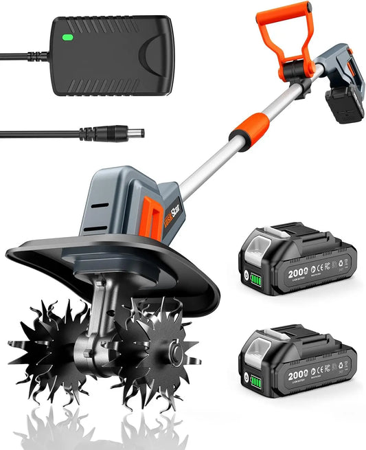 Cordless Tiller Cultivator 21V Garden Rototiller For Soil