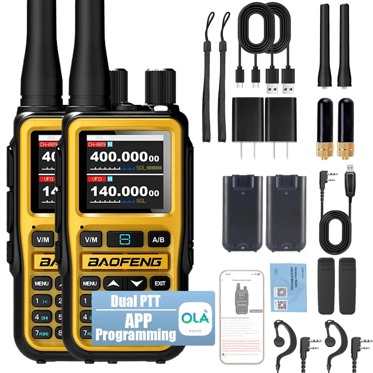 Clorgo Baofeng UV5R Dual Band Radio 5W NOAA Bluetooth