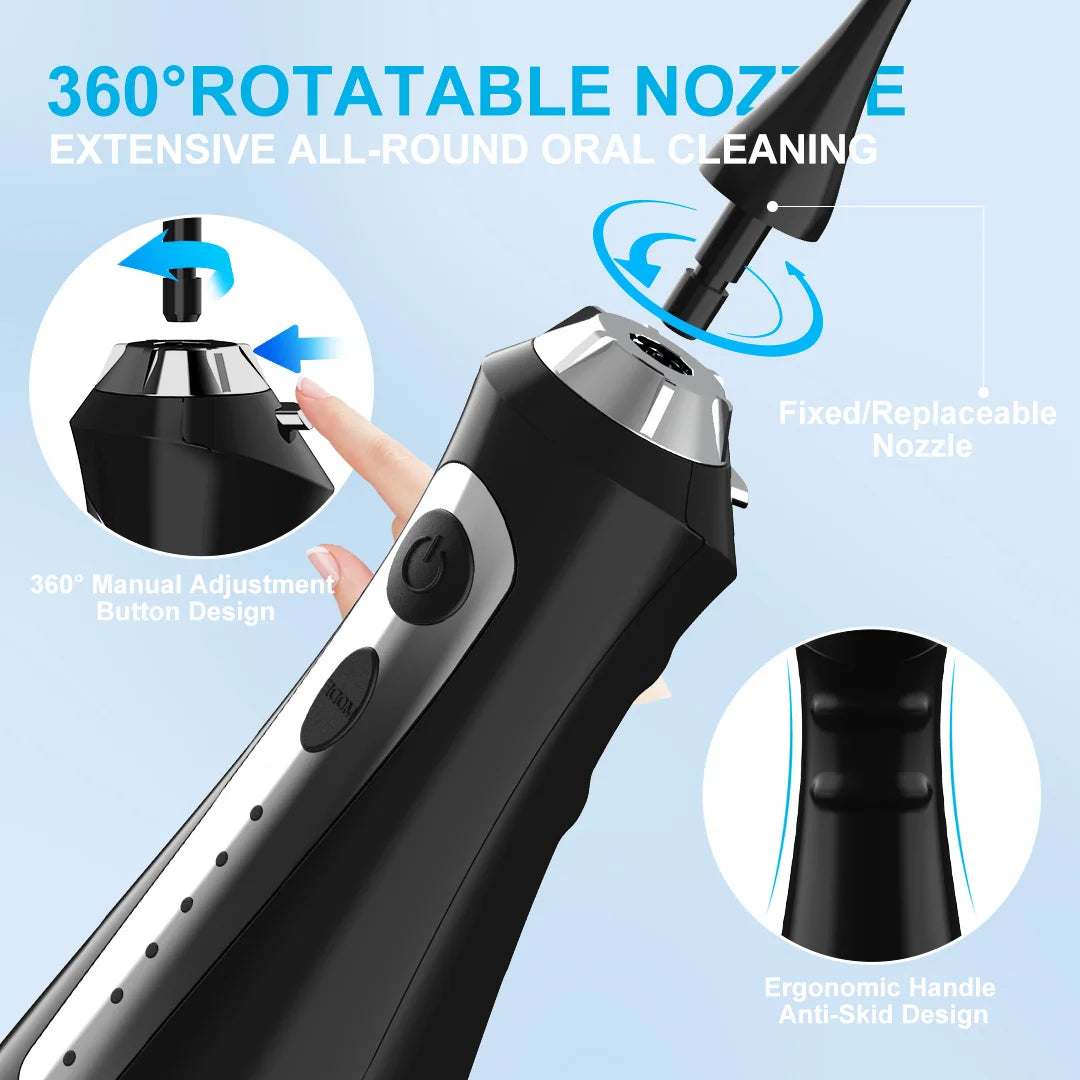 SEJOY Water Flosser Irrigator Dental Teeth Whitening strips Portable 230ML Tank 5 Modes 8 Jet Tips Washing Machine for Home by S And B Enterprise