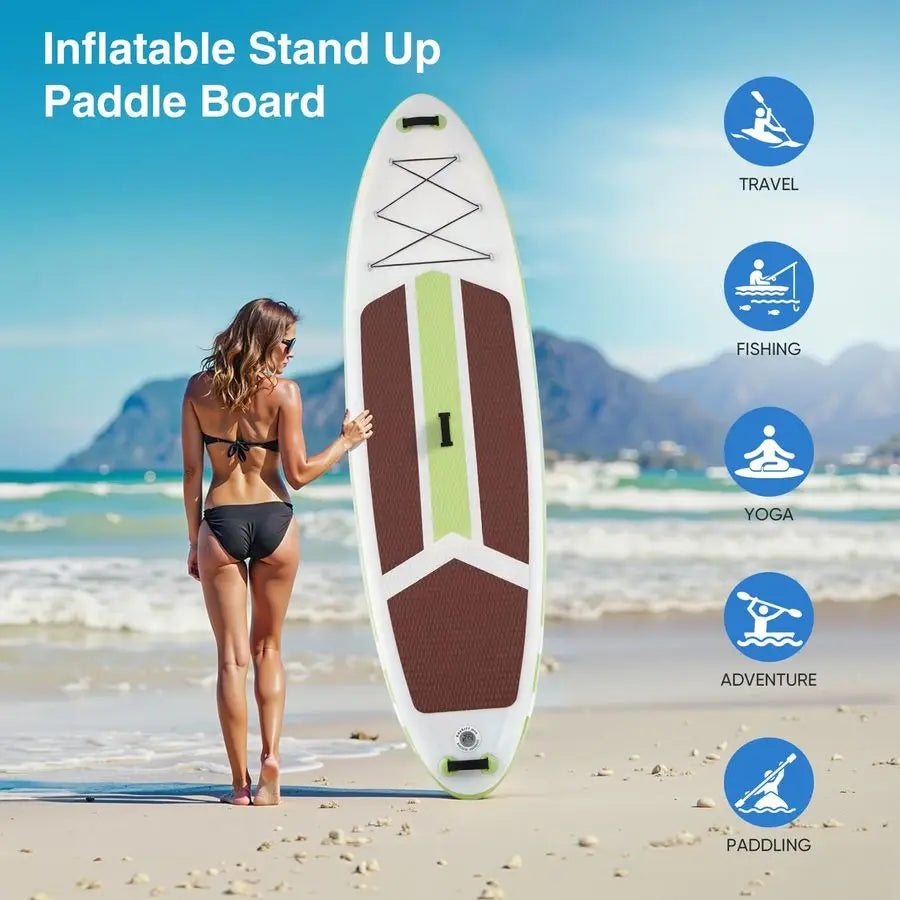 Inflatable Paddle Board With 2in1 Adjustable Paddle And Accessories