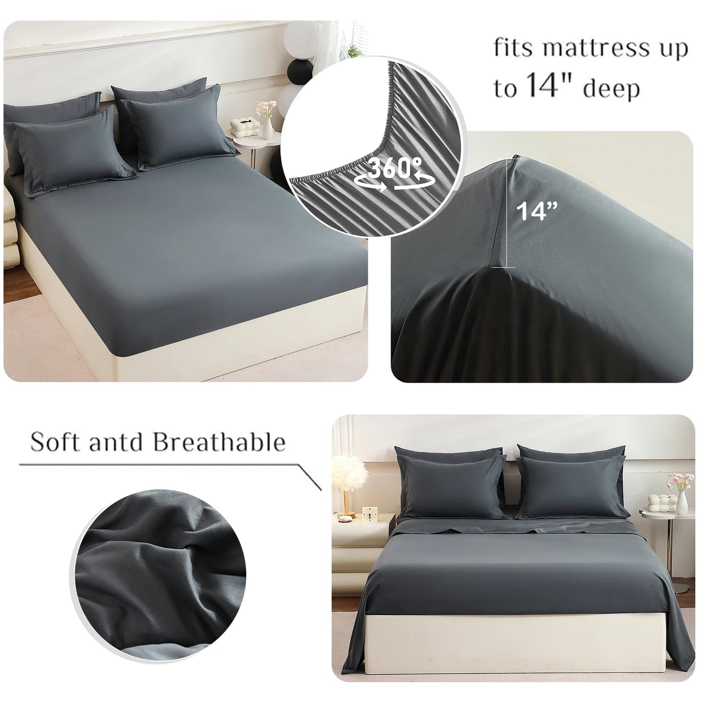easYum Bedding Set With Comforter And Sheets For Bedrooms