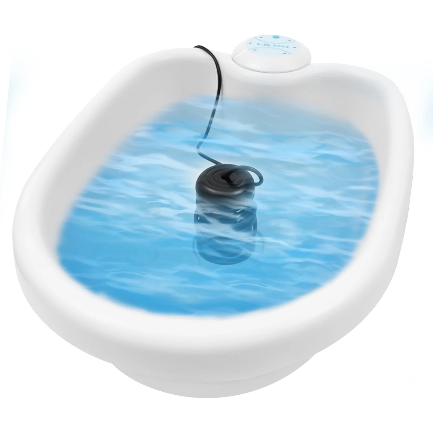 Ionic detox foot bath machine in white tub with timer control unit