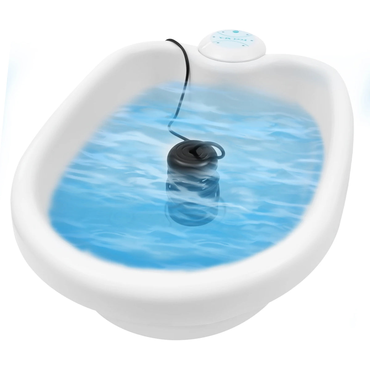 Ionic detox foot bath machine in white tub with timer control unit