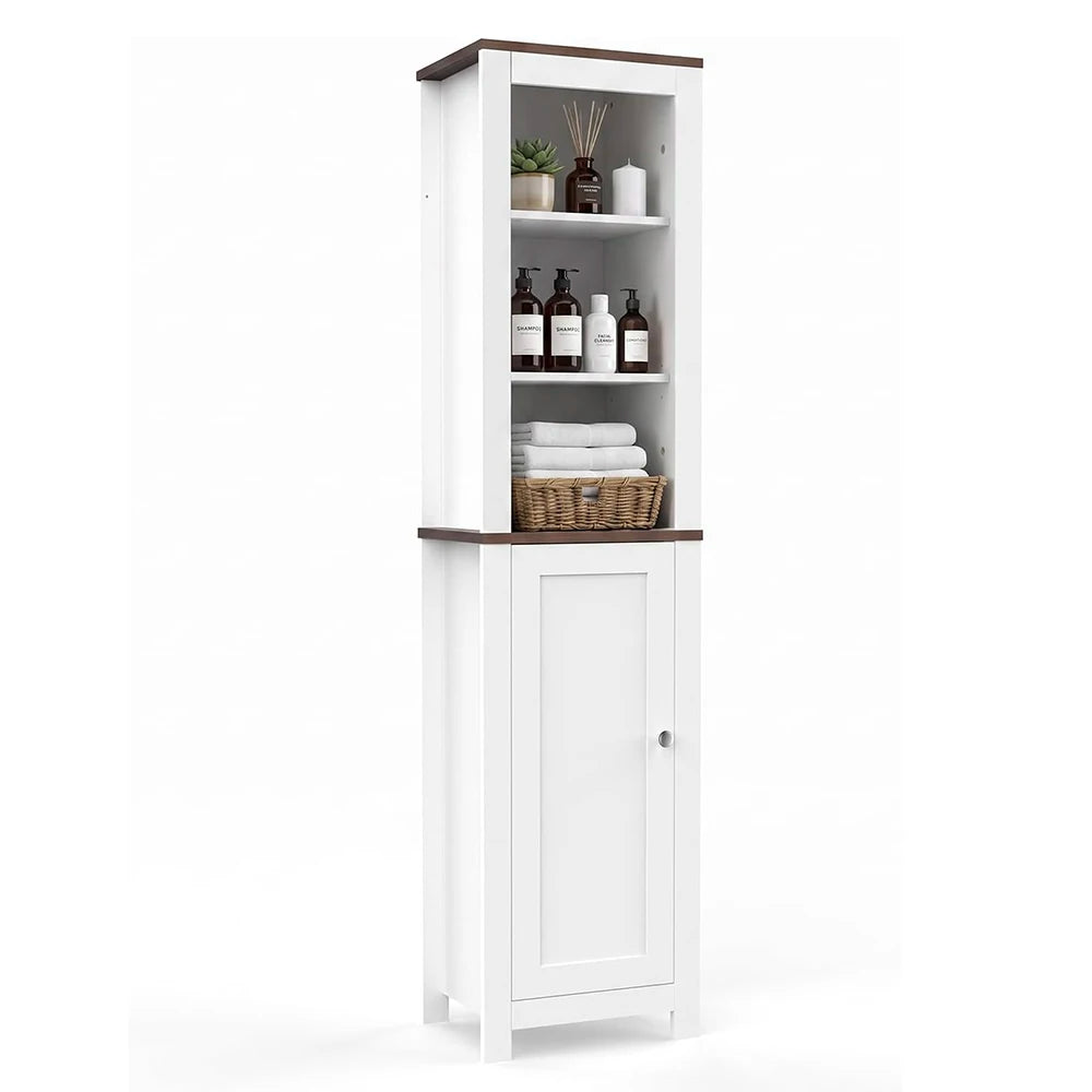 TinyNest Bathroom Storage Cabinet, 66.1 inch Tall Wood Floor Narrow Cabinet with Adjustable Shelves & Doors & Anti-Tip Design, Freestanding Toilet Closet Organizer for Bedroom, Living Room, Entryway, Kitchen by S And B Enterprise