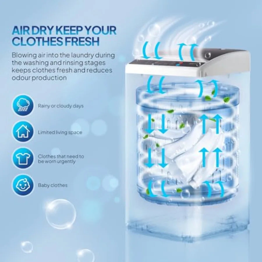 Portable 25Lbs Full Automatic Washing Machine With Stainless Steel Drum by S And B Enterprise
