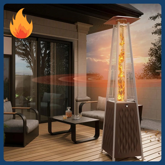 Pyramid Patio Heater Propane Outdoor With Wheels And Triple Safety