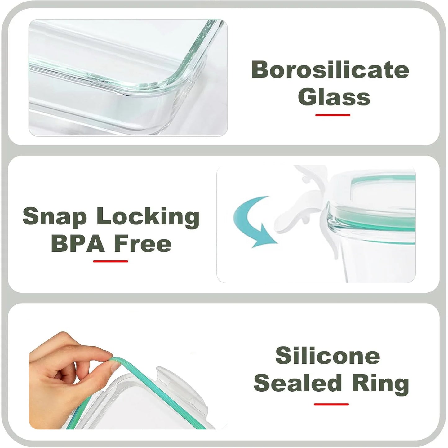 8-Pack Airtight Glass Food Storage Containers,Borosilicate Glass,Leakproof & Stackable for Microwave,Oven,Freezer and Dishwasher by S And B Enterprise