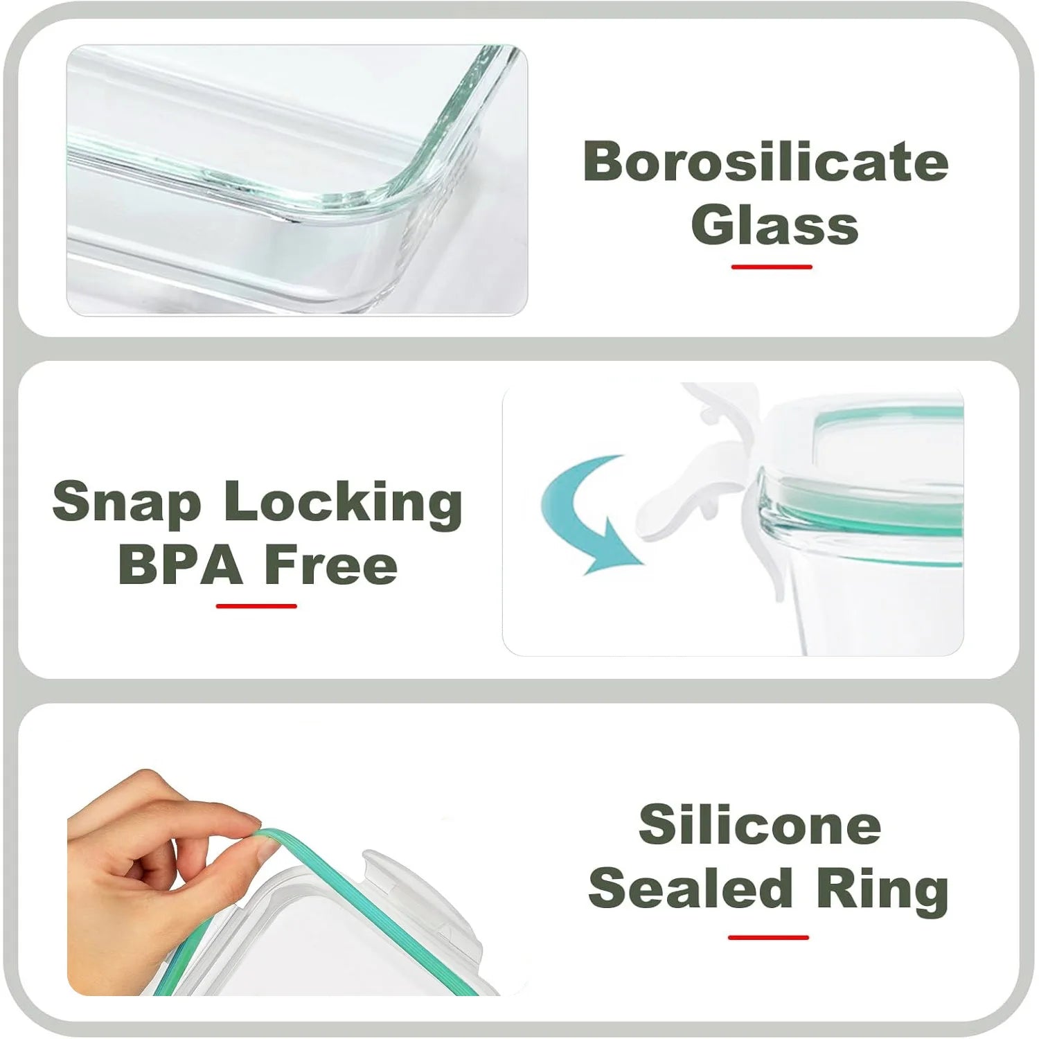 8-Pack Airtight Glass Food Storage Containers,Borosilicate Glass,Leakproof & Stackable for Microwave,Oven,Freezer and Dishwasher by S And B Enterprise