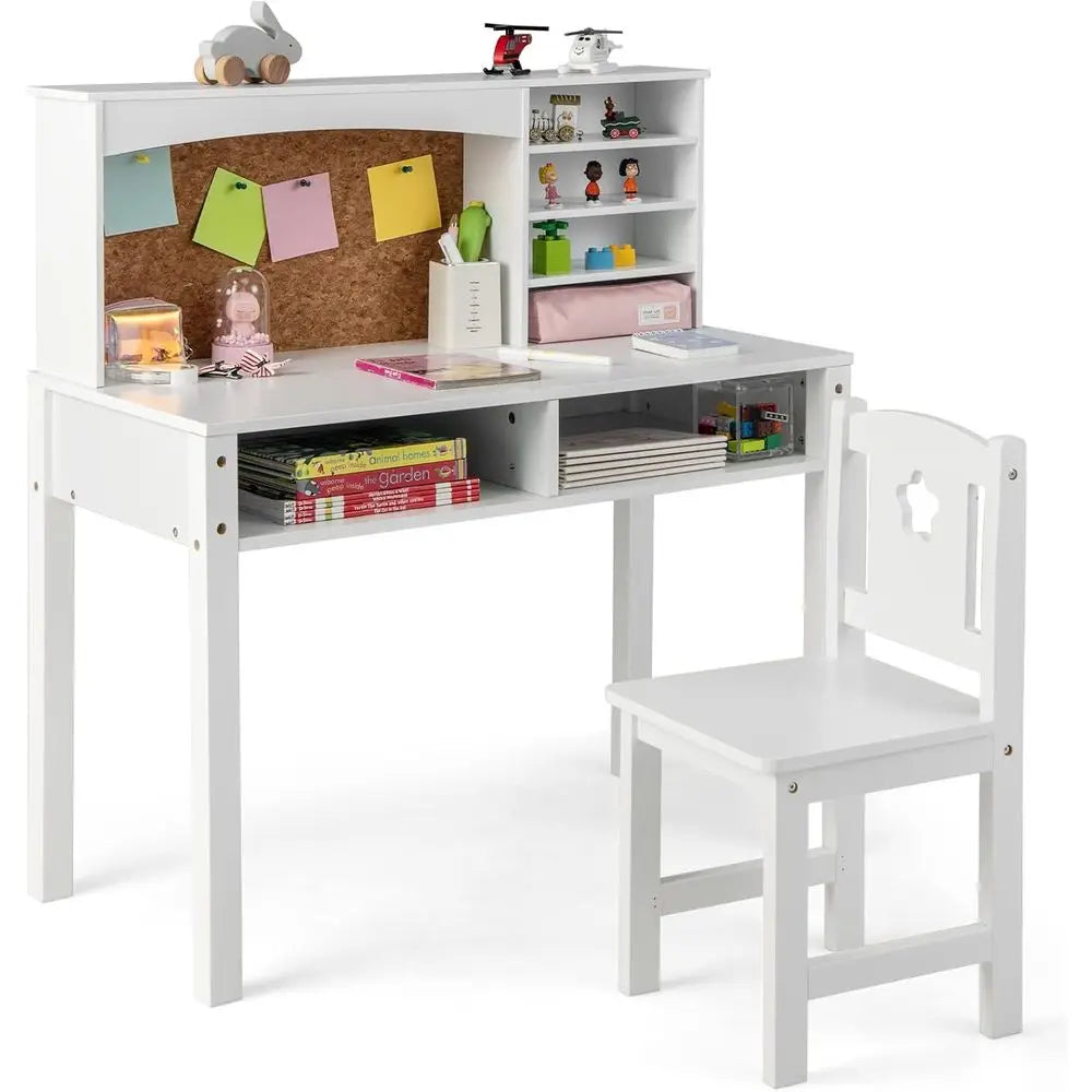 Kids Desk And Chair Set Wooden Desk With Storage Hutch by S And B Enterprise