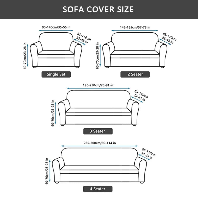 NONECN Seersucker Sofa Cover Stretch Slipcover Anti Dirt Living Room